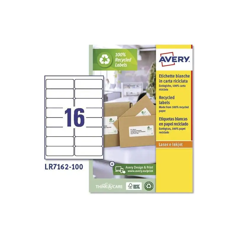 (LR7162-100) AVERY ETIQUETAS ADHESIVAS PARA ENVÍOS 99
