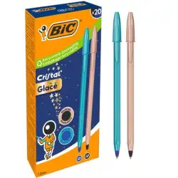 (302535) BIC BOLÍGRAFO CRISTAL GLACE 1.0MM BLUE + COPPER CAJA 20 UD