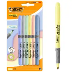 (302803) BIC MARCADOR FLUORESCENTE HIGHLIGTHER GRIP MINERAL PASTEL C/SURTIDOS BLÍSTER 6 UD
