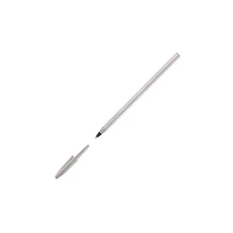 (921339/526280) BIC BOLÍGRAFO CRISTAL SHINE SILVER NEGRO CAJA 20 UD