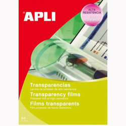 (01268) APLI PACK 20 HOJAS TRANSPARENCIAS A4 SIN BANDA PARA LÁSER