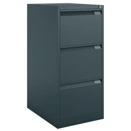(1633A-AV1) BISLEY ARCHIVADOR METÁLICO BS1633 PREMIUM 3 CAJONES FOLIO CARPETAS COLGANTES MULTIFORMATO FONDO 62CM ANTRACITA