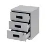 (PFAM3S-V7) BISLEY CAJONERA METÁLICA 3 CAJONES 40X51X40 CM (ANCHO X ALTO X FONDO) CON RUEDAS GRIS (MONTADO)