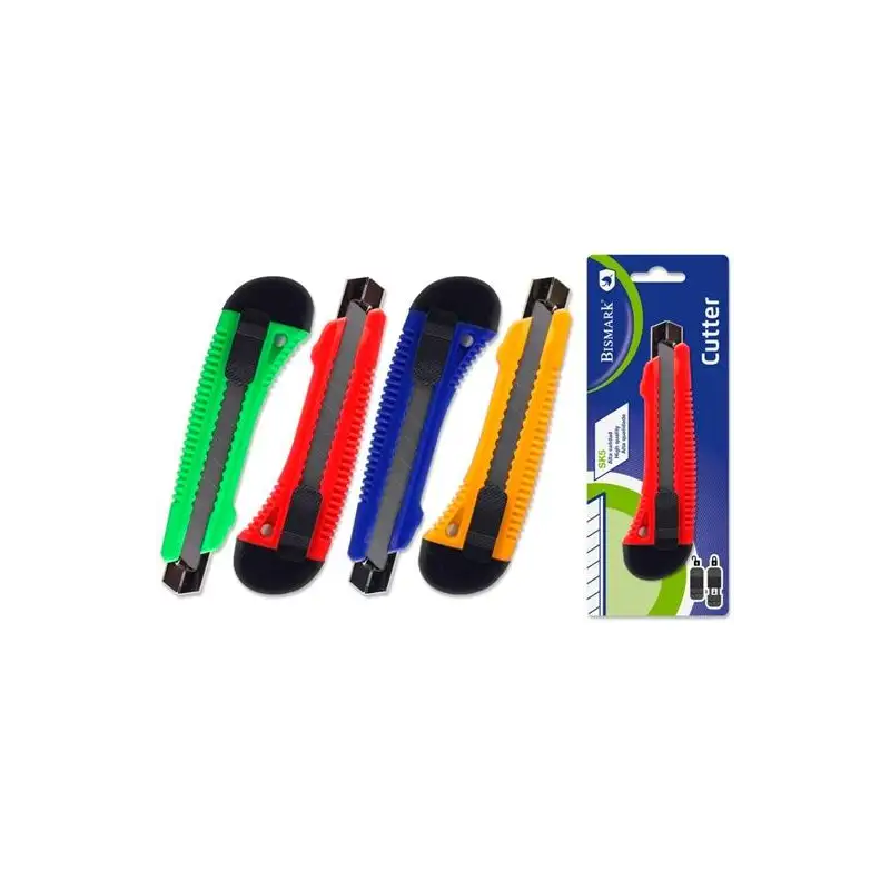 (317006) BISMARK CUTTER ANCHO / CUCHILLA FRACTURABLE DE 18 MM / SISTEMA BLOQUEO CUCHILLA INTERCAMBIABLE GUIA METÁLICA BLISTER...