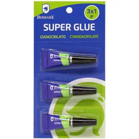 (317015) BISMARK PEGAMENTO INSTANTÁNEO SUPER-GLUE 1GR BLISTER 3 UD