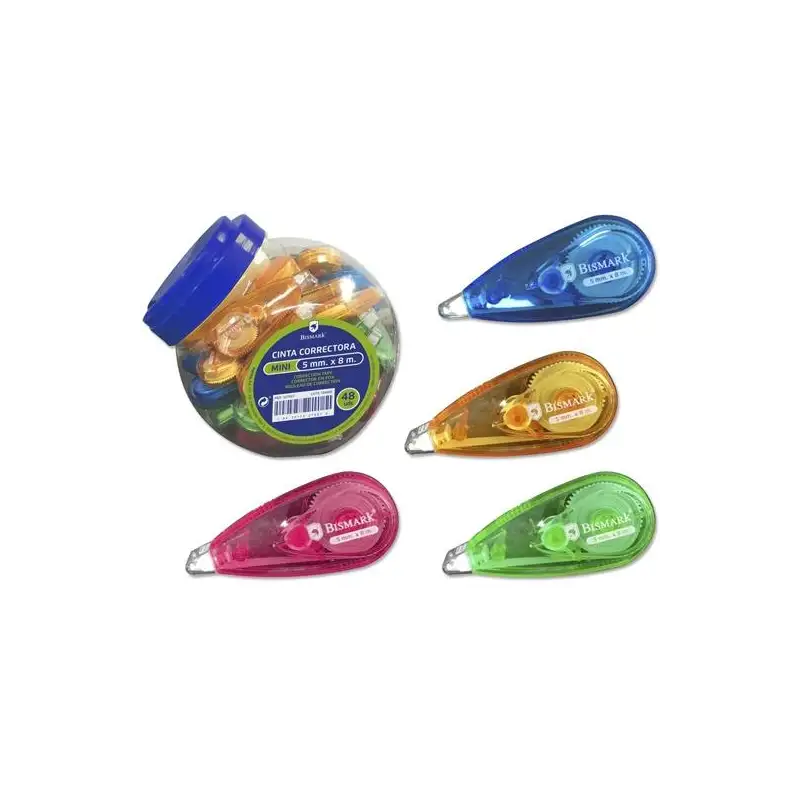 (327567) BISMARK CINTA CORRECTORA MINI 5MMX8M COLORES SURTIDOS