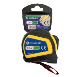 (330181) BISMARK FLEXOMETRO CON CARCASA REFORZADA 7.5 METROS NEGRO/AMARILLO