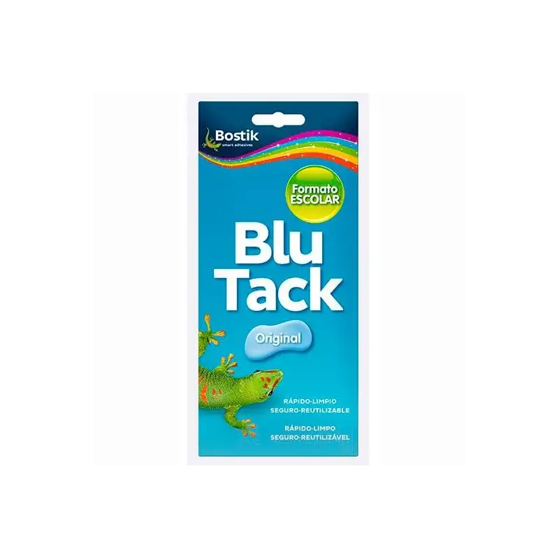 (30610592 (1690)) BOSTIK MASILLA ADHESIVA REUTILIZABLE BLU TACK ORIGINAL FORMATO ESCOLAR 90GR AZUL