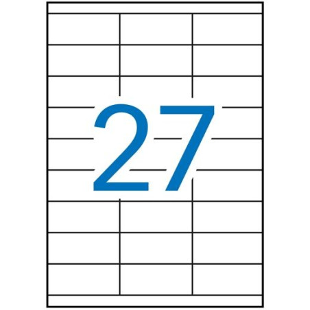 (01271) APLI ETIQUETAS ADHESIVAS 70X30MM INKJET/LÁSER C/RECTOS 27 X 100H BLANCO