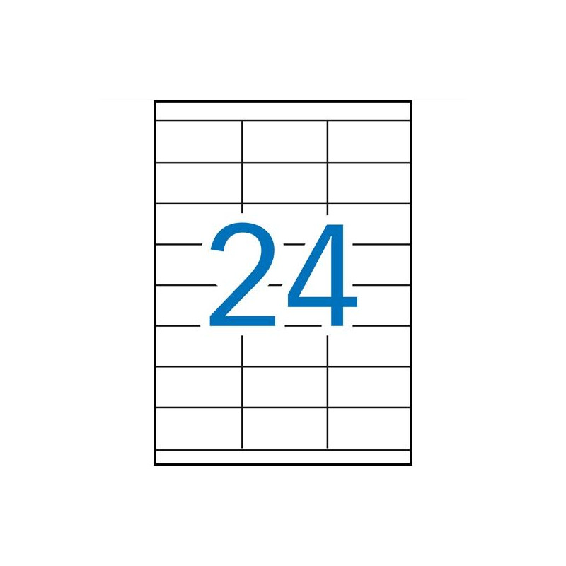 (01272) APLI ETIQUETAS ADHESIVAS 70X35MM INKJET/LÁSER C/RECTOS 24 X 100H BLANCO