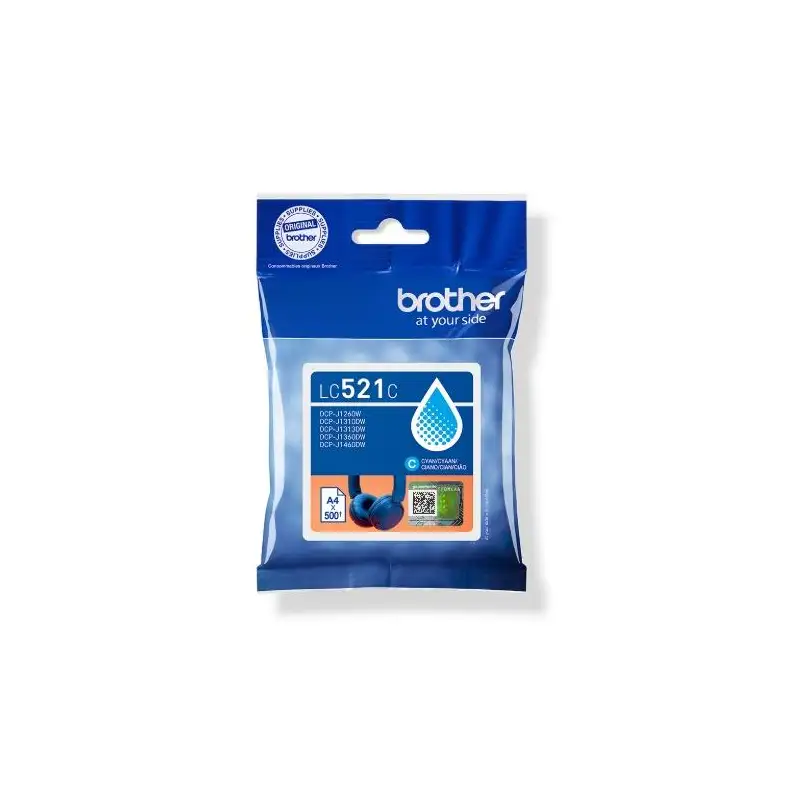 (LC521C) BROTHER TINTA CIAN DCP-J1260W/J1310DW/J1360DW