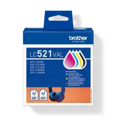 (LC521VAL) BROTHER TINTA BK/C/M/Y DCP-J1260W/J1310DW/J1360DW - PACK 4 COLORES