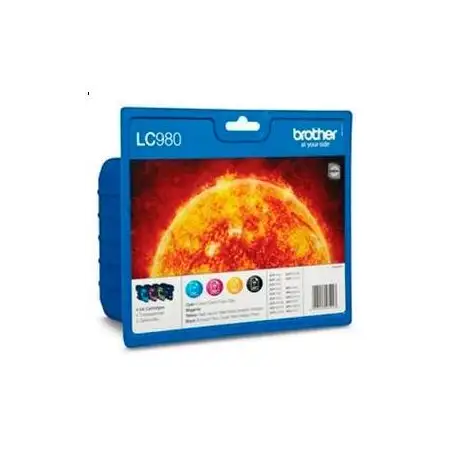 (LC980VALBP) BROTHER TINTA BK/C/M/Y DCP-145C/165C/195C/197C/375CW - MFC-250C/255CW/290C/295CN - PACK 4 COLORES