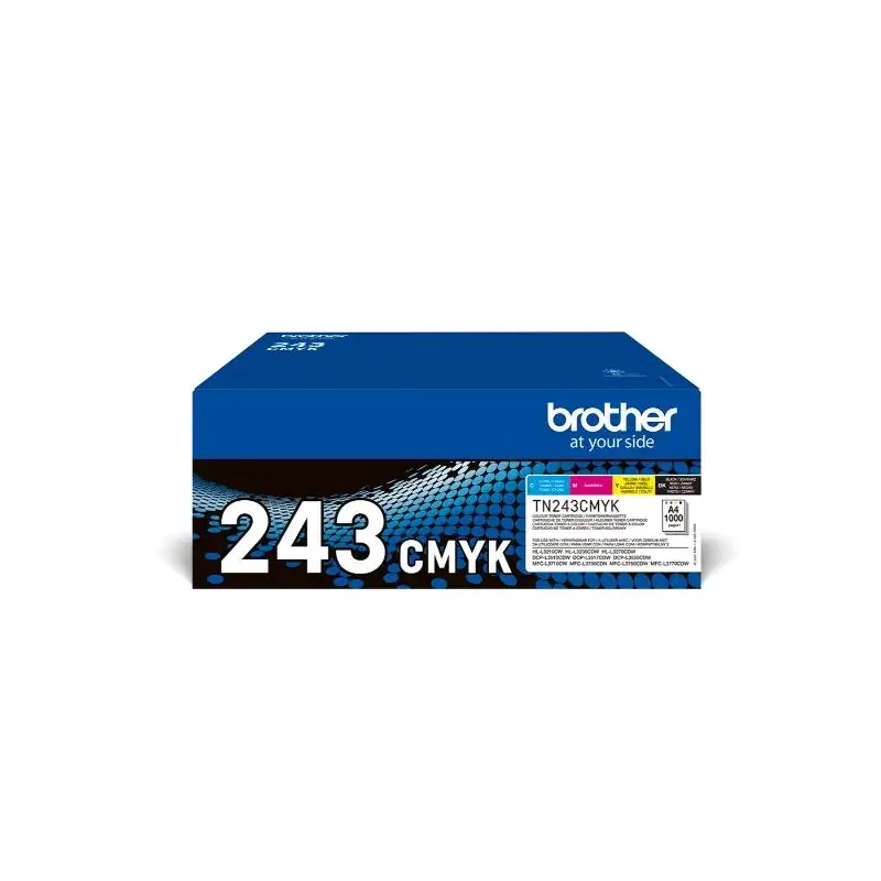 (TN243CMYK) BROTHER TONER BK/C/M/Y HL-L3210CW/L3230CDW/L3270CDW - DCP-L3510CDW/L3550CDW - MFC-L3710CW/L3750CDW/L3770CDW - PAC...