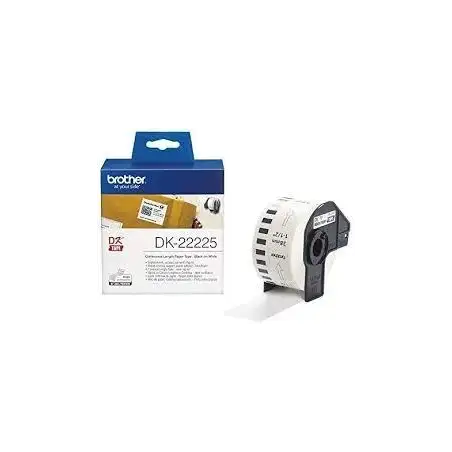 (DK22225) BROTHER CINTA CONTINUA DE PAPEL TÉRMICO ADHESIVO - BLANCO - 38MMX30