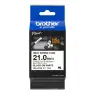(HSE251E) BROTHER CINTA TUBO TERMORETRÁCTIL TEXTO NEGRO SOBRE BLANCO 21MMX1
