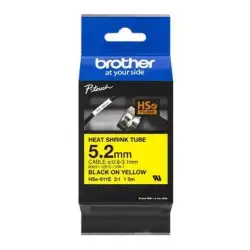 (HSE611E) BROTHER CINTA TERMORRECTRÁCTIL TEXTO NEGRO SOBRE AMARILLO 5