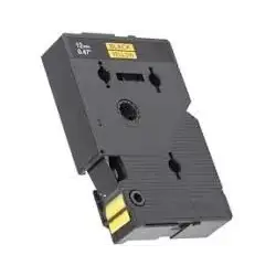 (TC601) BROTHER CINTA ROTULADORA LAMINADA TEXTO NEGRO SOBRE AMARILLO DE 12MMX7