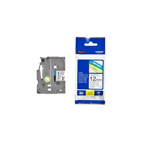 (TZE231) BROTHER CINTA ROTULADORA LAMINADA TEXTO NEGRO SOBRE BLANCO - 12MMX8M
