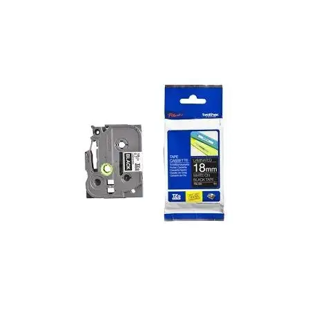 (TZE345) BROTHER CINTA ROTULADORA LAMINADA TEXTO BLANCO SOBRE NEGRO - 18MMX8M