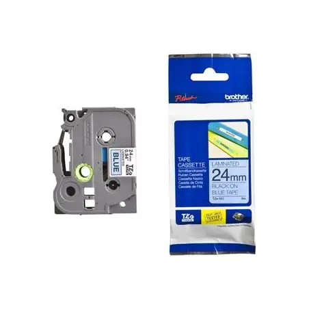 (TZE551) BROTHER CINTA ROTULADORA LAMINADA TEXTO NEGRO SOBRE AZUL - 24MMX8M