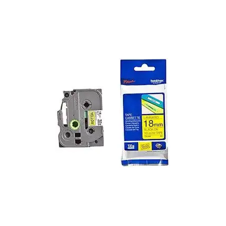 (TZE641) BROTHER CINTA ROTULADORA LAMINADA TEXTO NEGRO SOBRE AMARILLO - 18MMX8M
