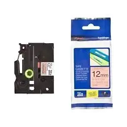 (TZEB31) BROTHER CINTA ROTULADORA LAMINADA TEXTO NEGRO SOBRE NARANJA FLUOR - 12MMX5M