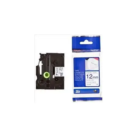 (TZEFA3) BROTHER CINTA ROTULADORA ESPECIAL TEXTIL TEXTO AZUL SOBRE BLANCO - 12MMX3M