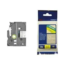 (TZEMQL35) BROTHER CINTA ROTULADORA LAMINADA MATE TEXTO BLANCO SOBRE GRIS CLARO - 12MMX5M