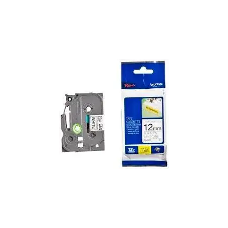 (TZES231) BROTHER CINTA ROTULADORA LAMINADA SUPER ADHESIVA TEXTO NEGRO SOBRE BLANCO - 12MMX8M