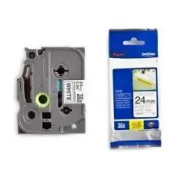 (TZES251) BROTHER CINTA ROTULADORA LAMINADA SUPER ADHESIVA TEXTO NEGRO SOBRE BLANCO - 24MMX8M