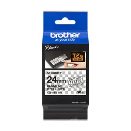 (TZESE5) BROTHER CINTA ROTULADORA LAMINADA DE SEGURIDAD TEXTO NEGRO SOBRE BLANCO - 24MMX8M