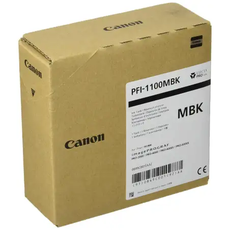 (0849C001AA) CANON TINTA NEGRO MATE IPF PRO 2000/4000/4000S/6000S - PFI 1100MBK