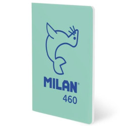 (57251G24GR460) MILAN LIBRETA GRAPADA A5 24H PAPEL BLANCO 95GR LISO COLECCIÓN 460 SINCE 1918 VERDE