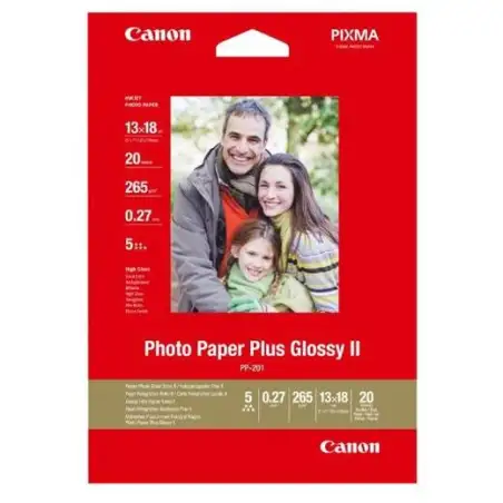 (2311B018) CANON PAPEL INKJET FOTOGRÁFICO GLOSSY II - BLANCO - 13X18CM - 260GR/M² - 20 HOJAS