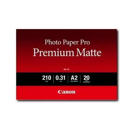 (8657B017) CANON PAPEL FOTOGRAFICO PRO PREMIUM MATTE - PM-101 - A2 - 210GR - 20 HOJAS