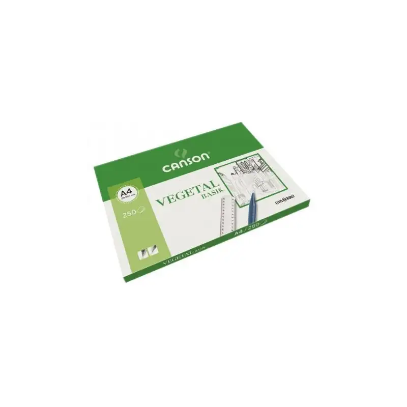 (C200406219) CANSON CAJA DE LÁMINAS VEGETAL BASIK 250 HOJAS 90GR 21X29