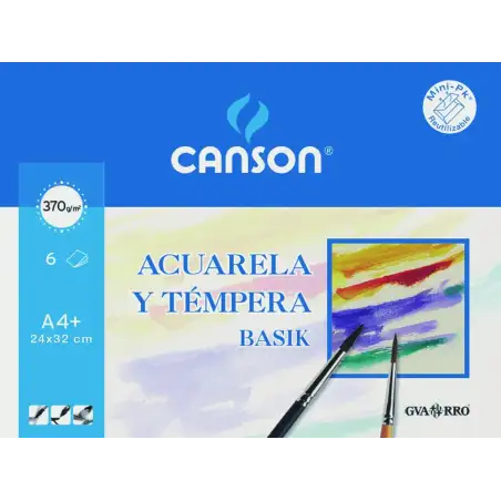 (C200406347) CANSON MINIPACK ACUARELA Y TÉMPERA BASIK 6 HOJAS 24X32CM