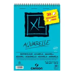 (C400110016) CANSON BLOC ACUARELA AQUARELLE FINO XL ESPIRAL 25 + 5(GRATIS) HOJAS 300GR 21X29