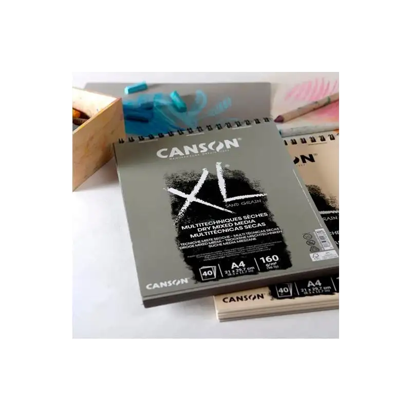 (C400110393) CANSON BLOC DIBUJO XL SAND GRAIN 40H A4 NATURAL