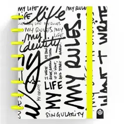 (66017180) CARCHIVO CUADERNO INGENIOX EDIT MY LIFE A5 80H 100GR CUADRÍCULA AMARILLO NEÓN