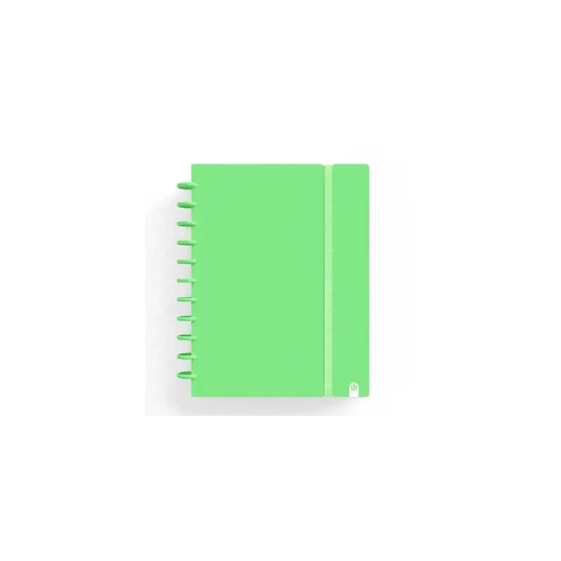 (66024121) CARCHIVO CUADERNO INGENIOX FOAM ESPIRAL A4 80H 100GR CUADRÍCULA 5X5 TAPAS PP SEMI-RÍGIDO CIERRE C/GOMA VERDE PASTEL