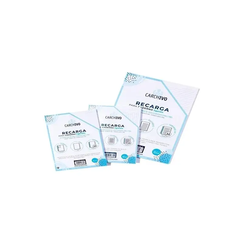 (66104105) CARCHIVO RECAMBIO CUADERNO INGENIOX A4 50 HOJAS EXTRAÍBLES 100GR CUADRÍCULA 5X5