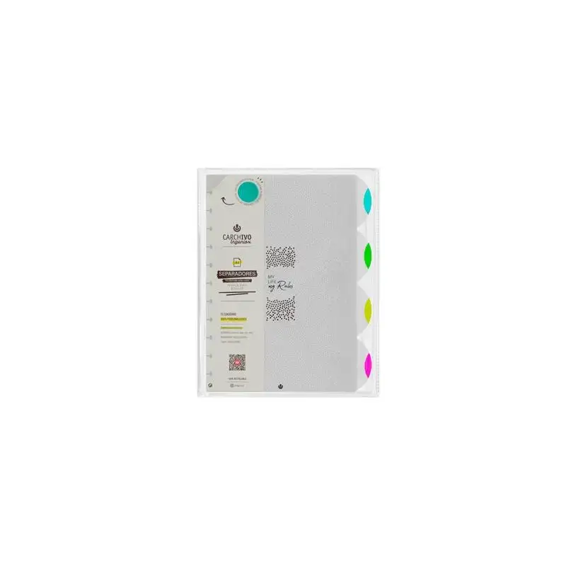 (66114199) CARCHIVO SEPARADORES INGENIOX NEON A4 EXTRAÍBLES 4 POSICIONES PP