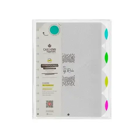 (66114199) CARCHIVO SEPARADORES INGENIOX NEON A4 EXTRAÍBLES 4 POSICIONES PP