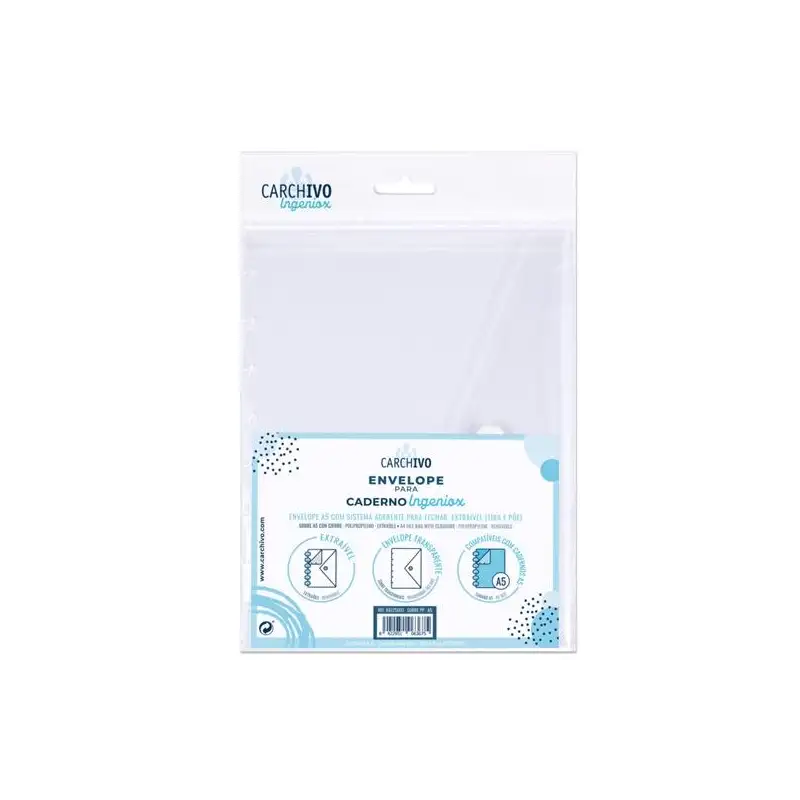 (66125001) CARCHIVO SOBRE INGENIOX A5 EXTRAÍBLE CIERRE C/VELCRO POLIPROPILENO TRANSPARENTE