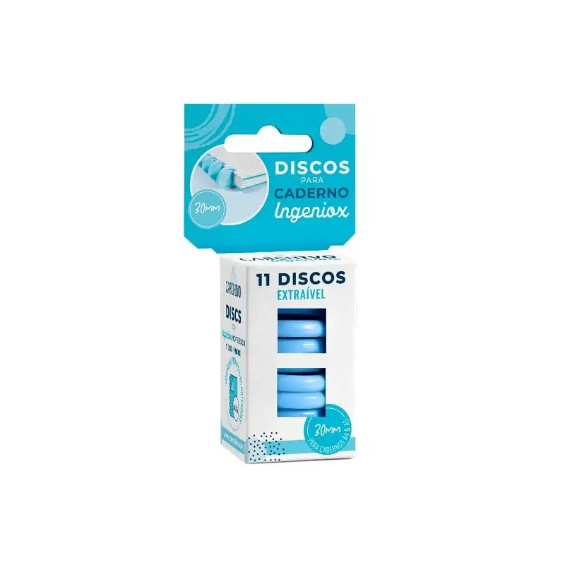 (66144010) CARCHIVO ESTUCHE 11 DISCOS PARA CUADERNO INGENIOX 30MM PLÁSTICO AZUL