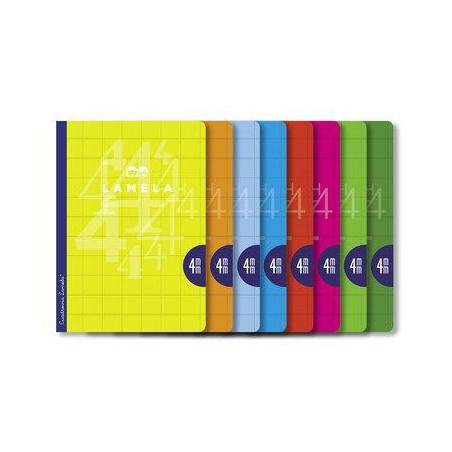 (06A4004) LAMELA LIBRETA GRAPADA 50H A4 90GR CUADROVÍA 4MM C/MARGEN CUBIERTA BÁSICA C/SURTIDOS