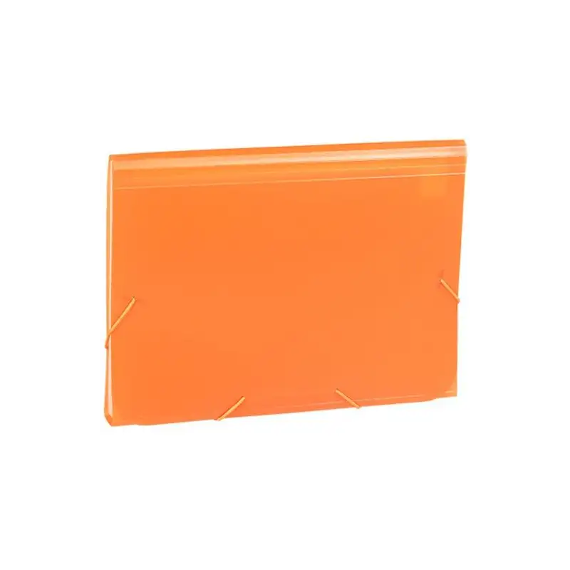 (1913KF52) CARCHIVO CLASIFICADOR ACORDEÓN FOLIO 13 DPTOS C/GOMA PP TRANSLÚCIDO NARANJA