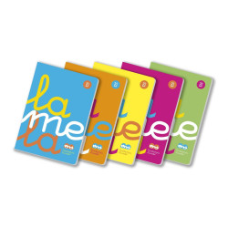 (06A4P04) LAMELA LIBRETA GRAPADA 50H A4 90GR CUADROVÍA 4MM CUBIERTA PP C/SURTIDOS FLUORESCENTES